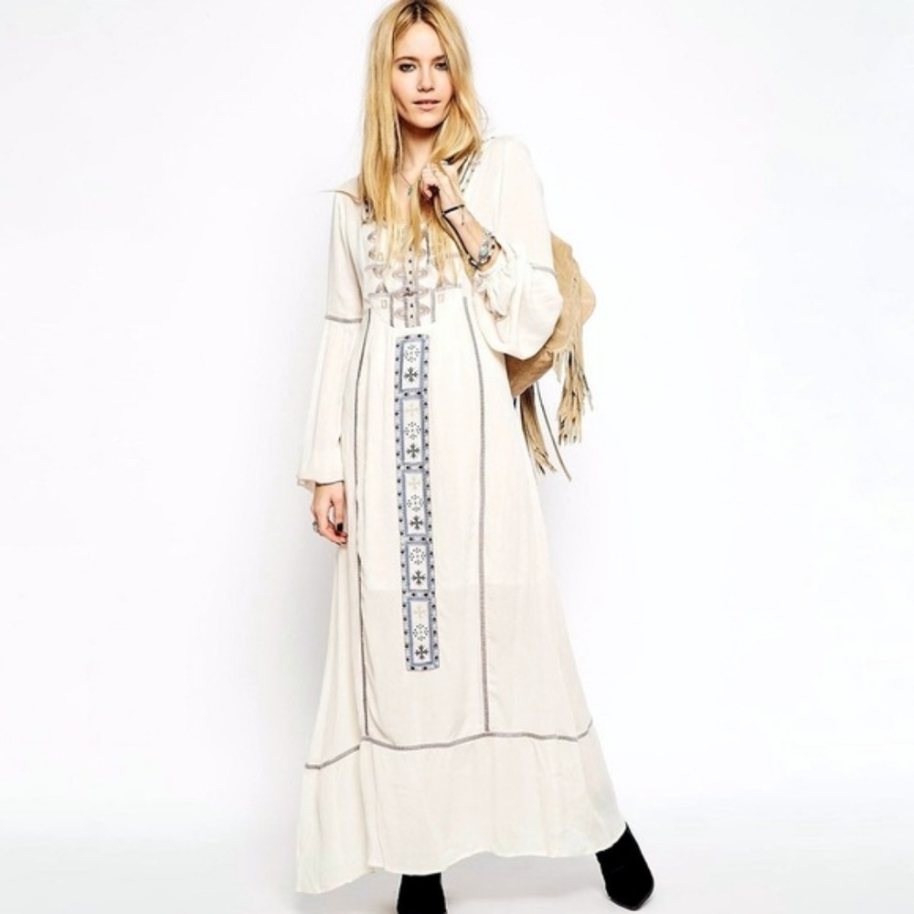 Free People Desert Winds Embroidered Maxi dress